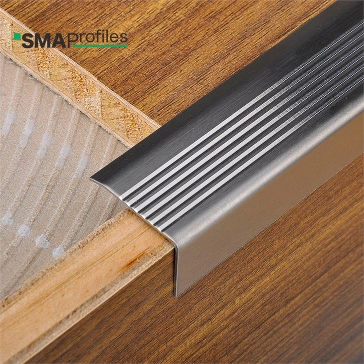 stainless steel stair nosing profiles with anti-slip